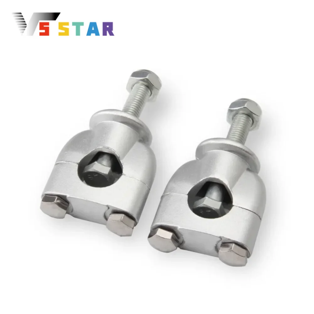 Universal 2Pcs Motorcycle Handlebar Riser Mount Silver For most Motorcycles with 7/8 Inch Handlebar Clamp