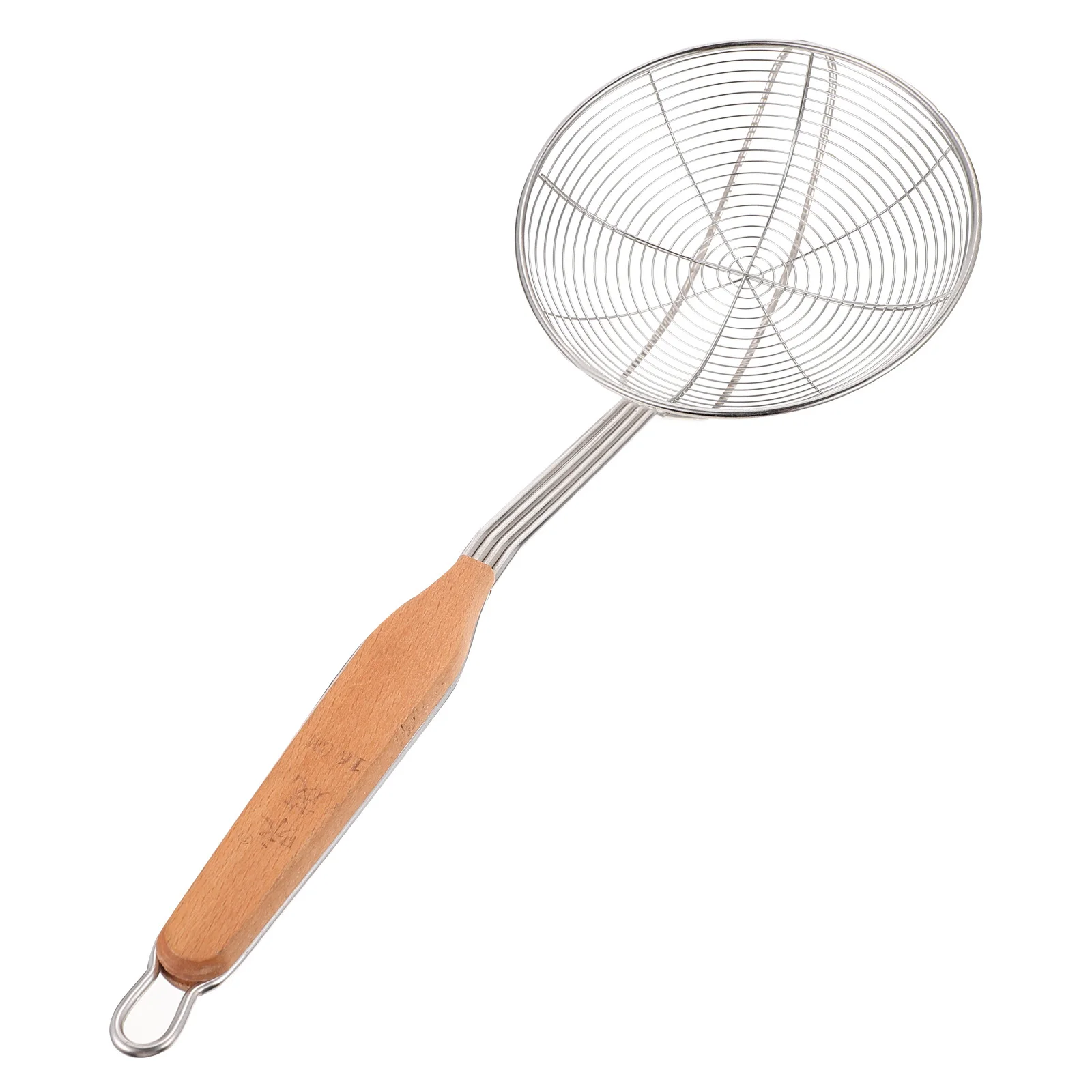 

1Pcs Stainless Steel Skimmer Spoon with Wooden Handle Kitchen Cooking Frying Strainer for Oil Water Separation Long Handle Heat