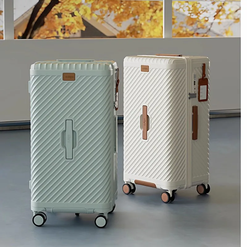 Waterproof PC Suitcase 20 24 26 28 30 Inches with Cup Holder Large Capacity Spinner TSA Travel Trolley Case with Lock for Travel