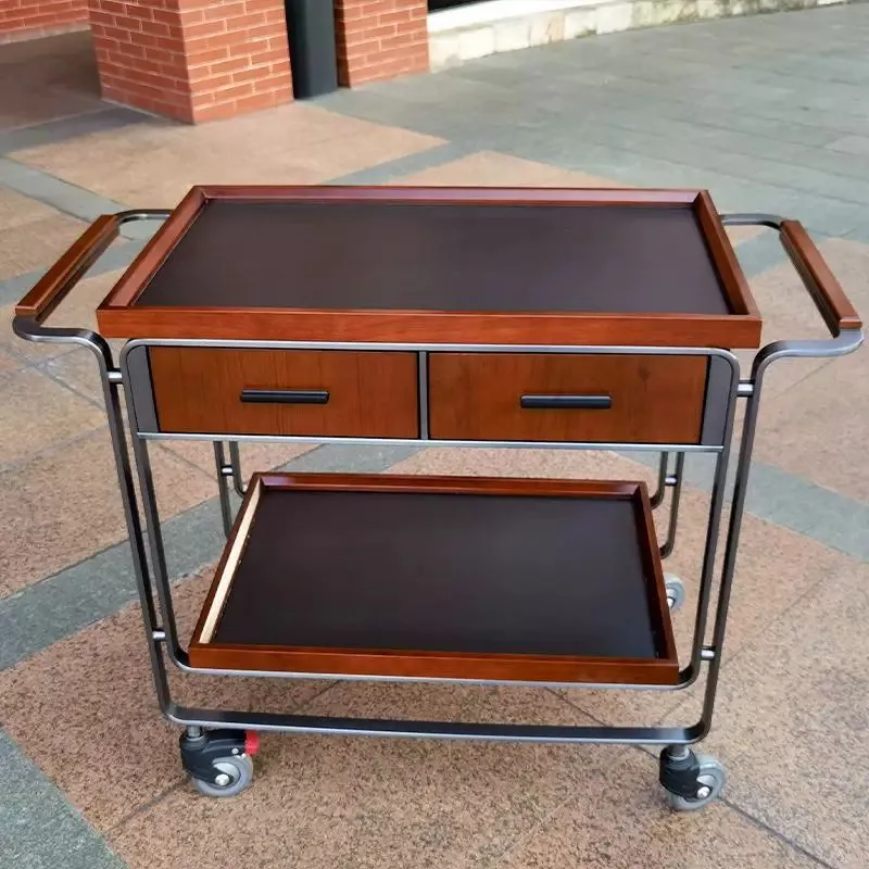 Multifunctional hand-pushed Hotel room straw cart Cleaning Cleaning cart Room entrance Hygiene service cart