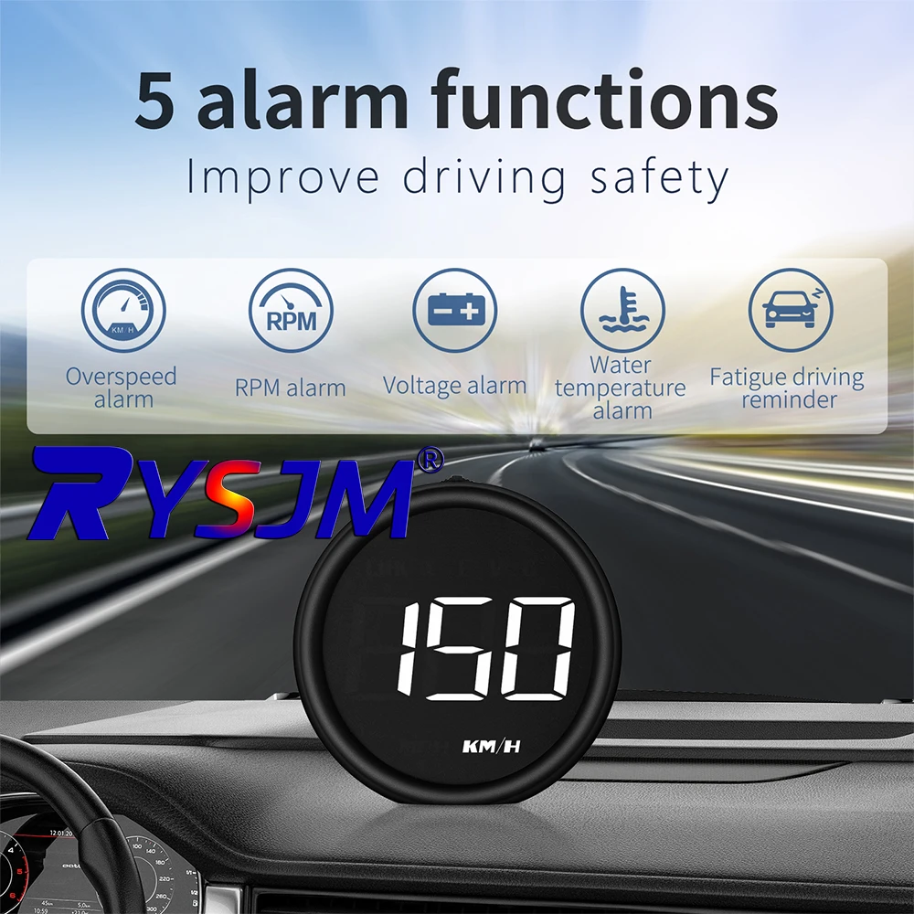 B1 Head Up Display OBD2 HUD Speedometer Car Round OBD Auto Electronic Fuel Consumption Speedometer Voltmeter