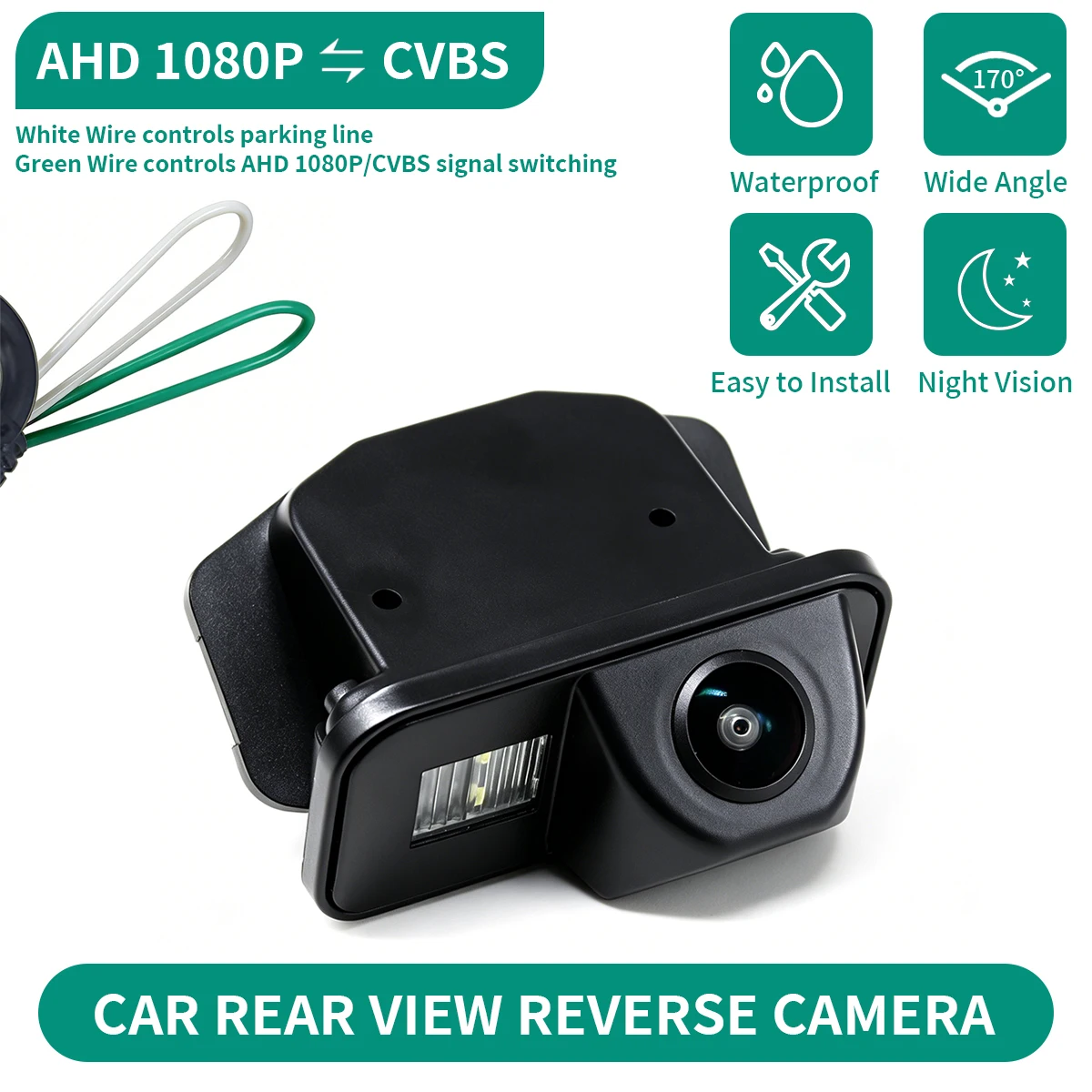 AHD 1080P Car Rear View Bakcup Camera Waterproof For Toyota Corolla 2007-2012 2013 2014 2016 Auris Avensis T25 T27 E12 E14 E15