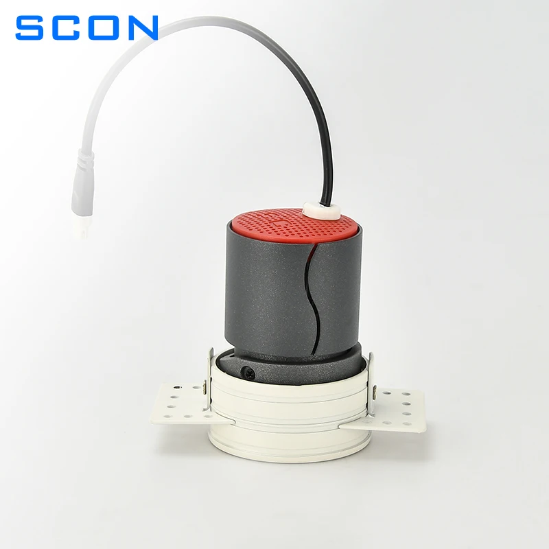 SCON-Refletor LED sem moldura para sala de estar e quarto, Downlight anti-reflexo embutido sem lâmpada principal, proteção de espectro total