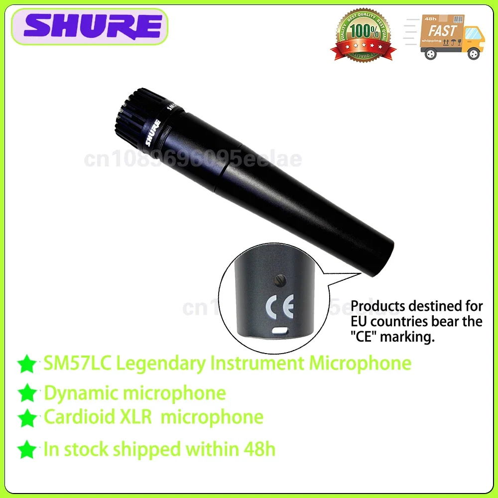 Shure SM57 Instrument Microphone Cardioid Dynamic Hand Mic Classic Vocal Stage Performance Guitar Studio Singing Home KTV Mic