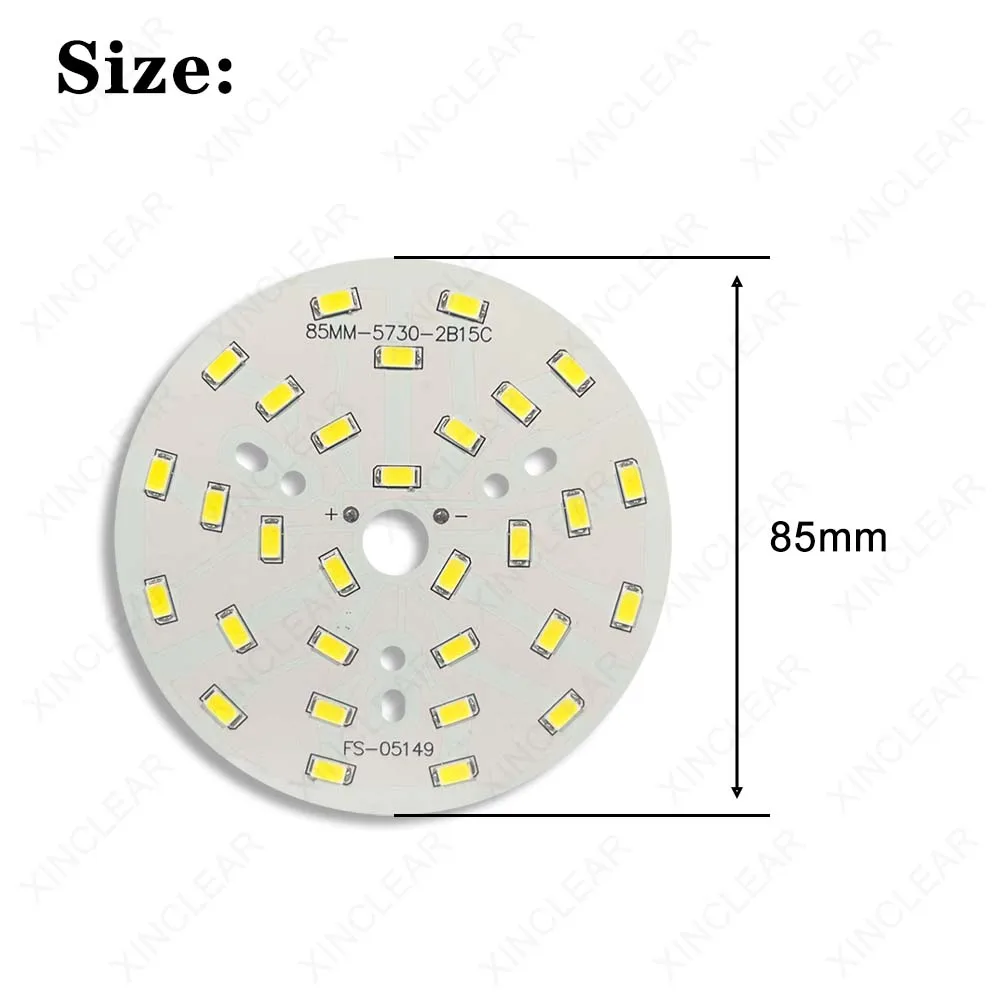 High Power LED SMD 5730 Chips 15W 45-48V Dia 85mm 100mm Bulb Lamp LED Diode Round Light Source Board For LED Downlight Spotlight