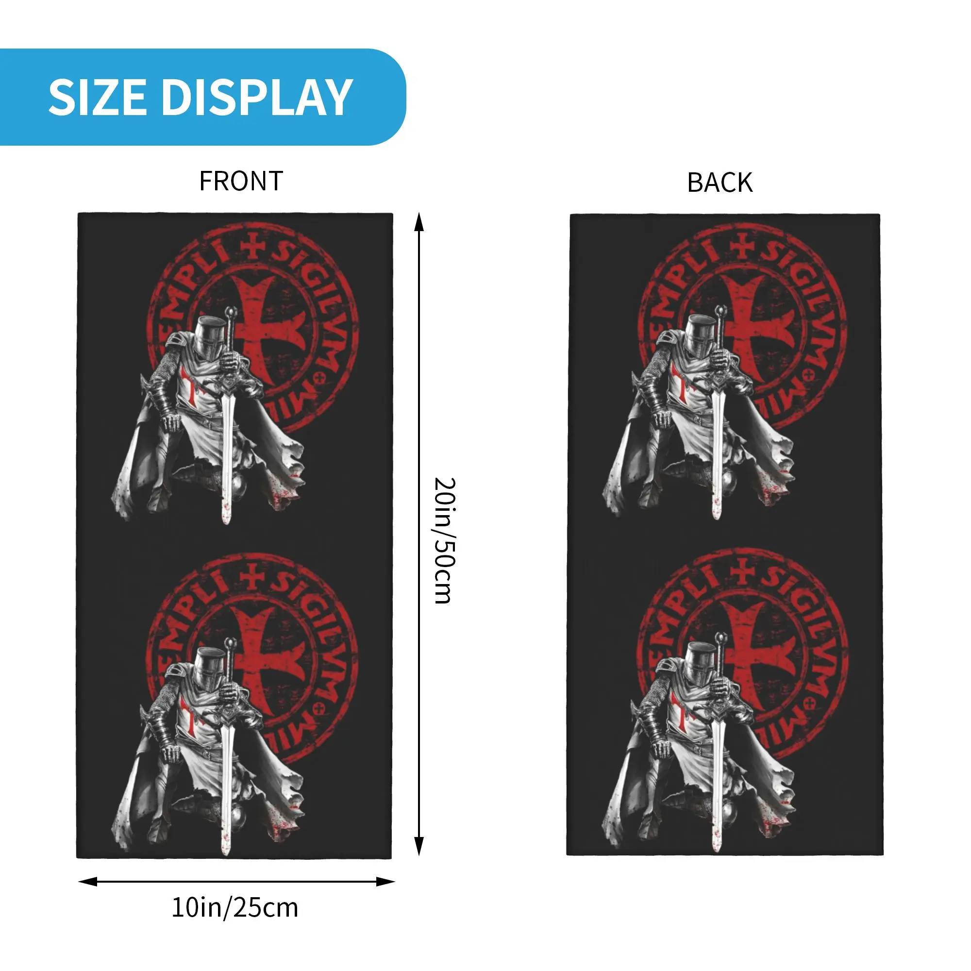 Knight Templar Crusades Knights Christian Warrior Winter Headband Neck Warmer Men Women Camping Tube Scarf  Face Bandana Gaiter