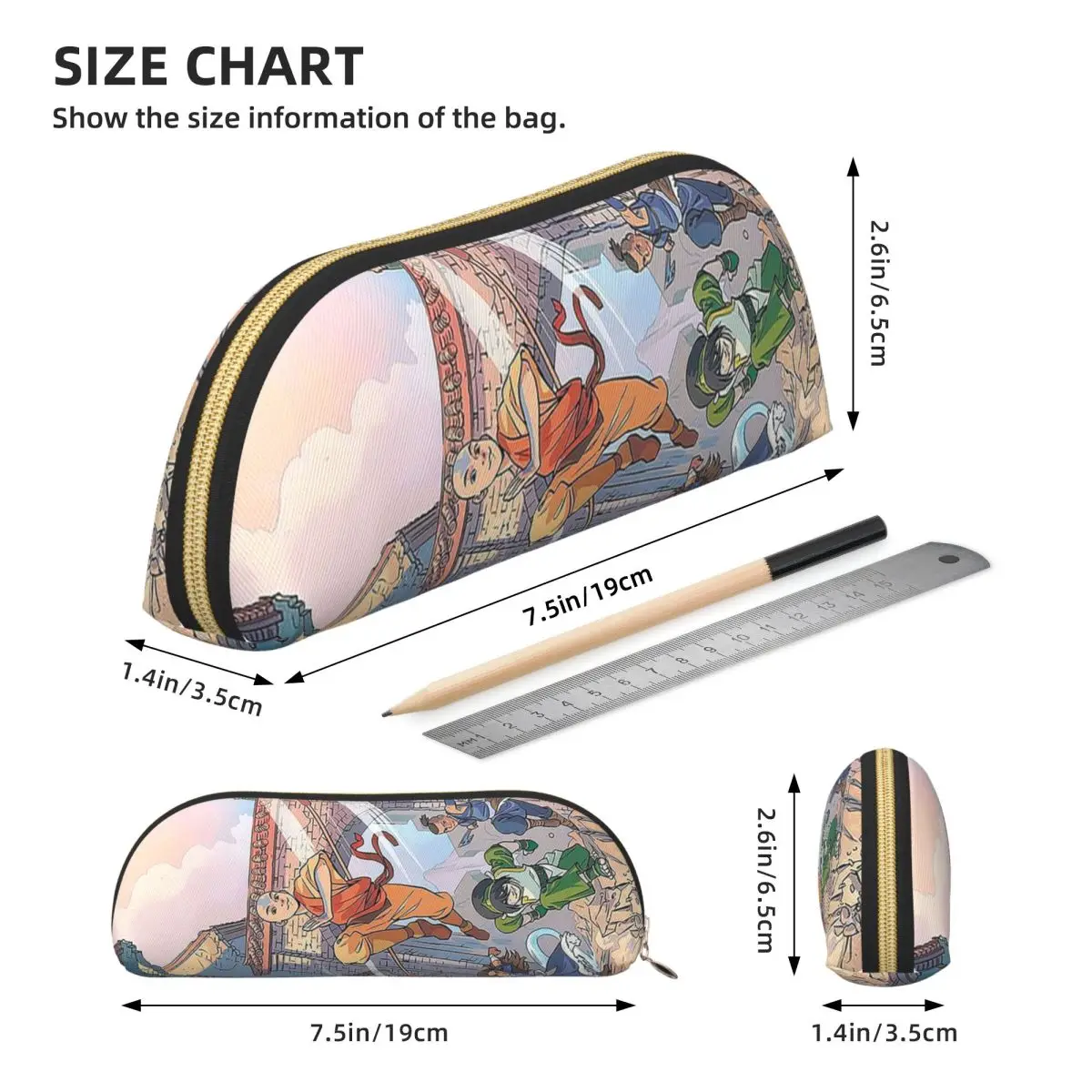 تصميم الصورة الرمزية Aang مقلمة حامل القلم تخزين القرطاسية لوازم تخزين كبيرة صندوق القلم حقيبة أقلام رصاص للبنين بنات هدايا