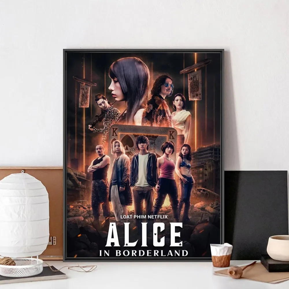 TV Alice In Borderland Movie Sticky Poster No Framed Kraft Club Bar Paper Vintage Poster Wall Painting Bedroom Study Stickers