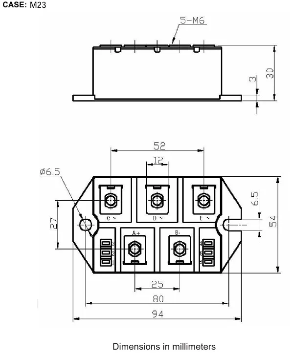 MDS200-16 M23 Diode Module 200A 1600V ASEMI Brand New Three-phase Rectifier Module