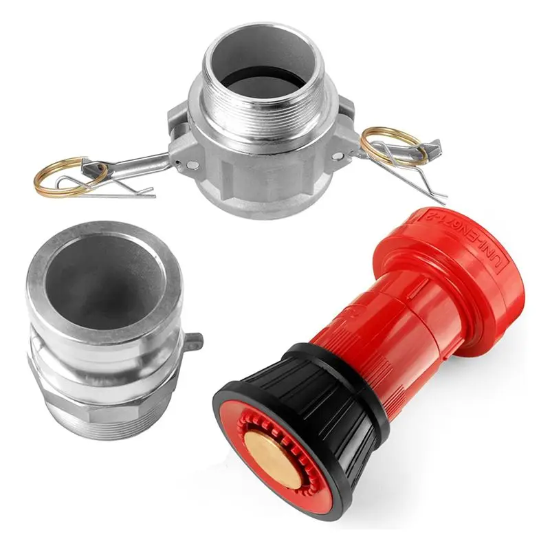 AT02-2X Fire Hose Nozzle,1-1/2Inch NPSH Heavyduty Industrial Fire Hose Constant Flow Fog Nozzle With 1.5Inch Camlock Fitting