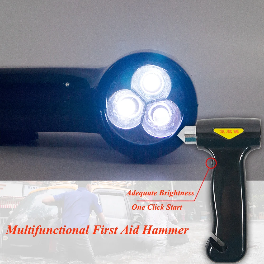 Multifunctional Car Safety Hammer Window Breaker Universal LED Car Rescue Hammer Emergency Escape Tool Seats Belt Cutter Tools