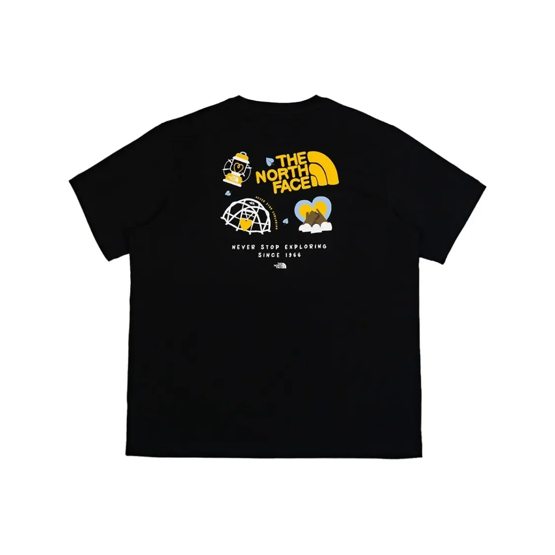 THE NORTH FACE Short-Sleeved T-Shirt Printed Comfortable Breathable Sports Outdoor Black Unisex