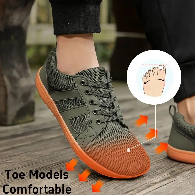 Flat Casual Shoes Men's Women's Wide Toe Knit Sneakers Couple Fitness Shoes Breathable Soft Absorbent