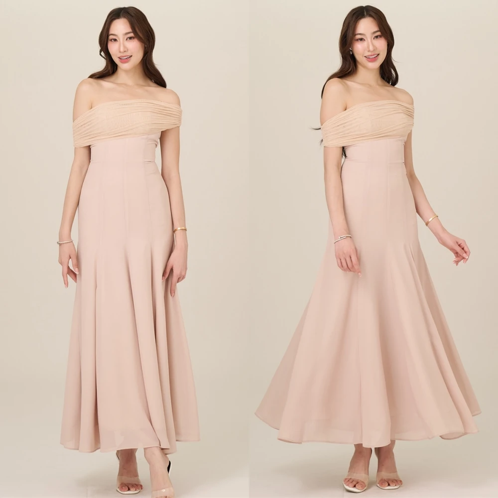 

Customized Elegant Boat Neck Evening Dress and Exquisite Chiffon Special Occasion Gowns and Simple Short Sleeves Prom Dresses