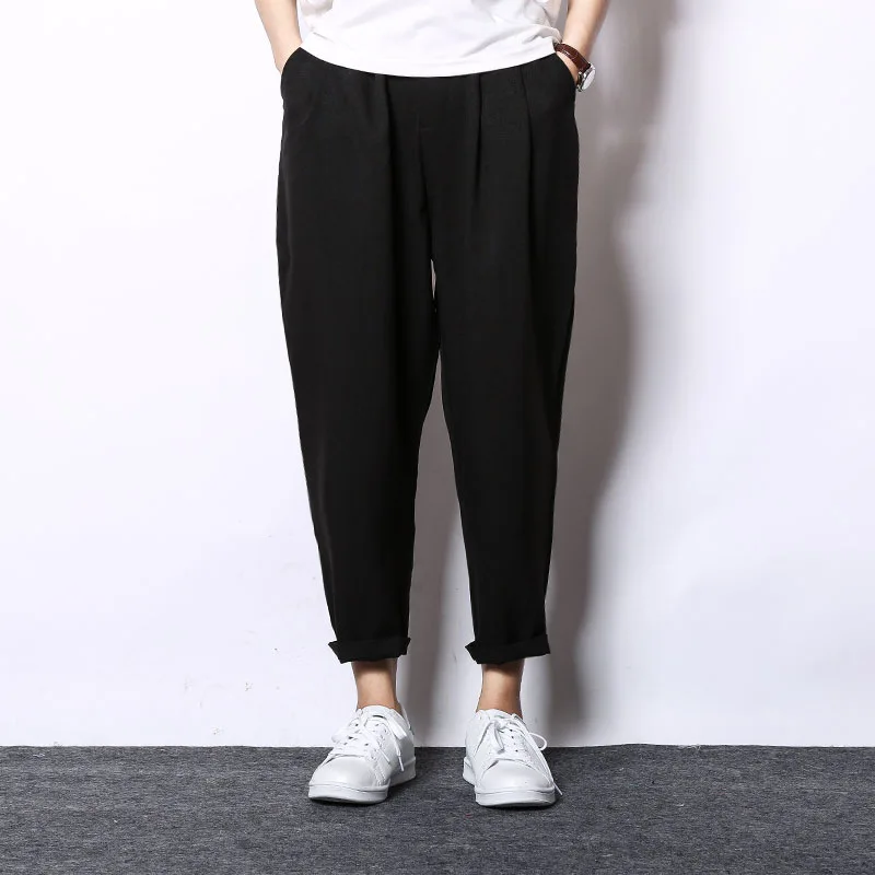 Couple Summer Korean Fashion Versatile Loose Casual Crop Pants Harun Radish Pants Trendy Men