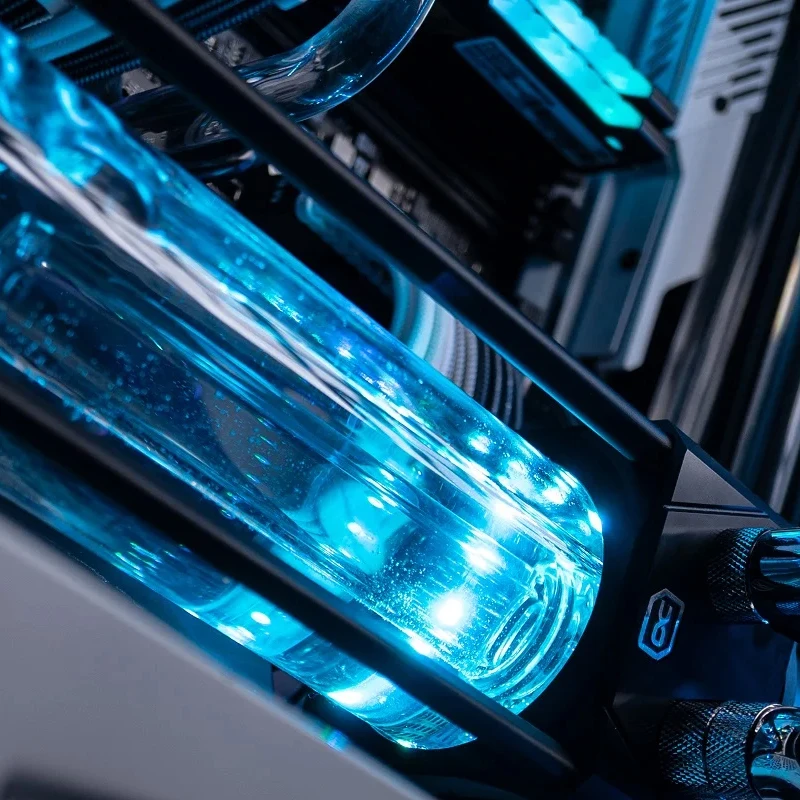 Alphacool 250MM,Aurora Glass Reservoir Compatible D5/VPP Pumps(Not Inlcuded) Top Expansion Water Cooling Tank,G1/4",With Bracket