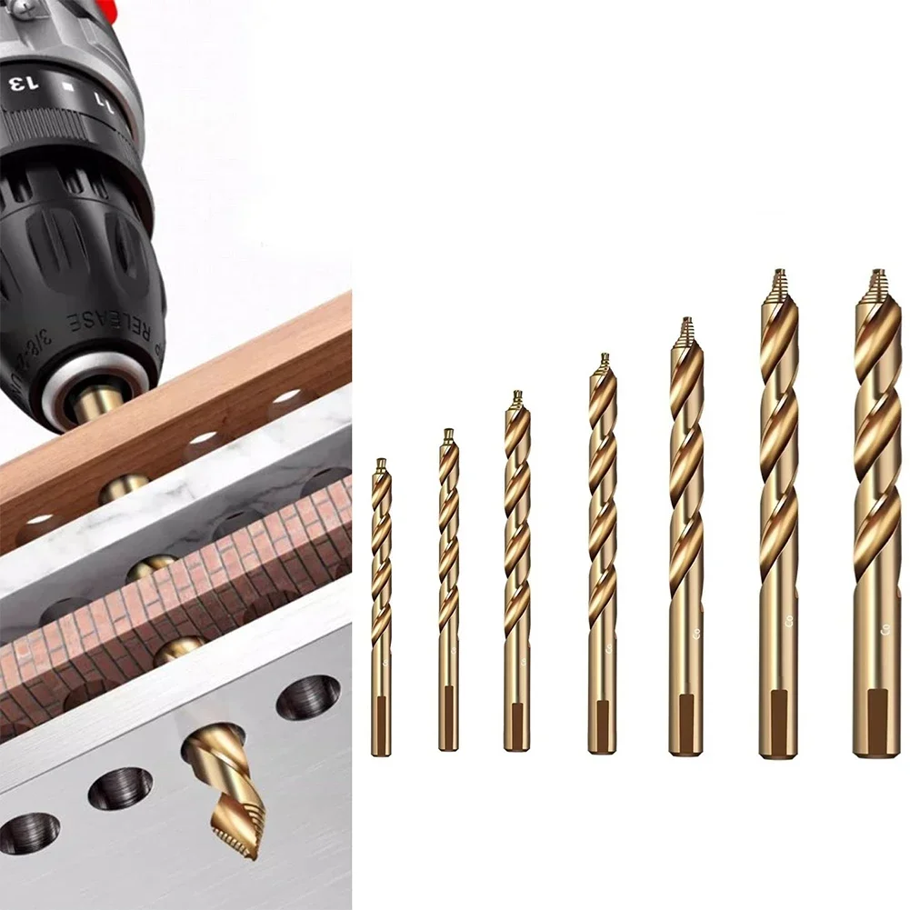 5pcs 3-6mm High Speed Steel Cobalt Straight Step Drill Bits Hole Cutter For Stainless Steel Drill Bits For Hand Electric Drill