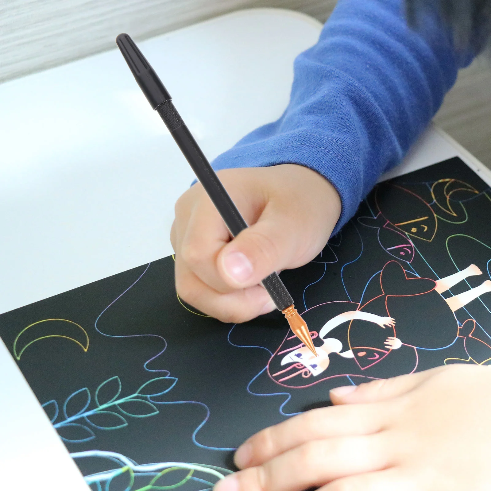 3 Pcs Scratch Painting Pens Paper Scratching Drawing Brush Scraper Stylus Scraping