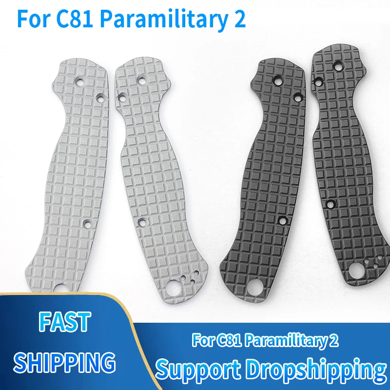 Custom Folding Knife Aluminum Handle Scale Patches For Genuine Spyderco C81 Paramilitary 2 Knives Grip DIY Replace Accessories