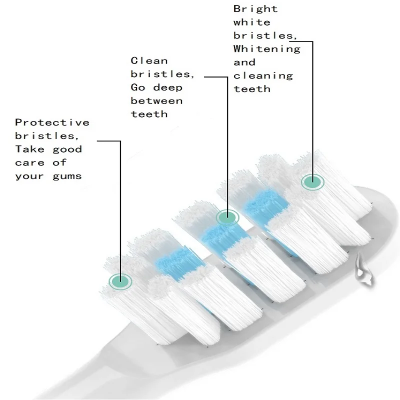 Têtes de brosse à dents électrique sonique de rechange, buses à poils souples, Xiaomi Mijia T300, T500, T700, 4 pièces, 8 pièces, 12/16 pièces