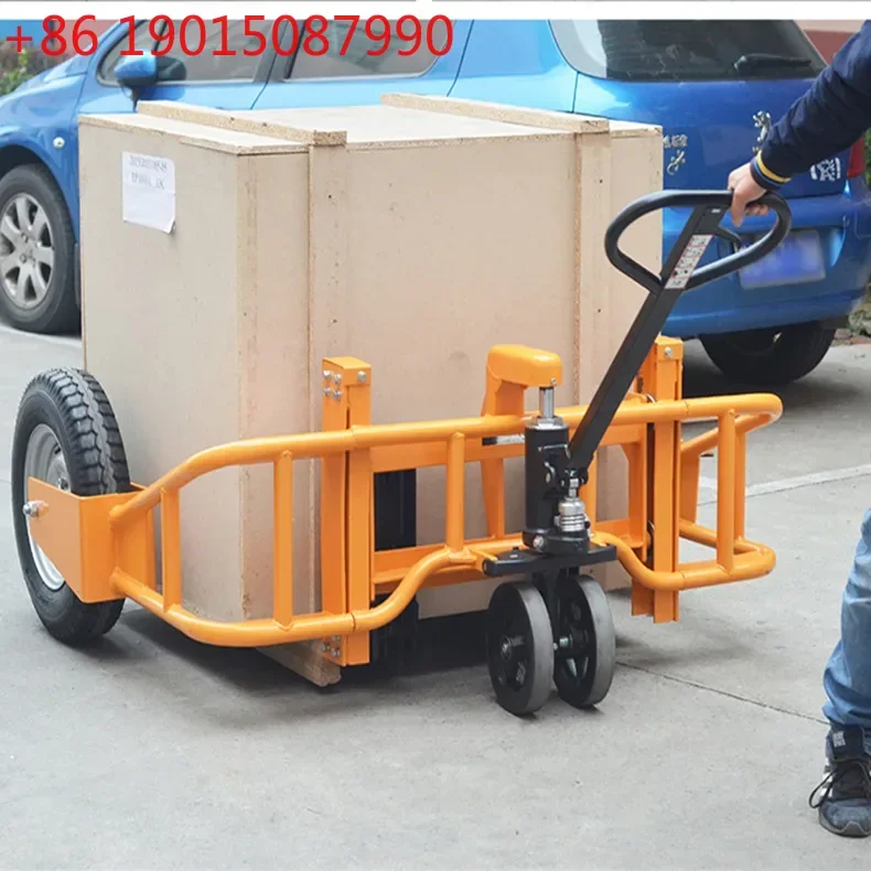 

1 ton mountain pallet off-road manual forklift inflatable wheel hydraulic handling trailer ground cattle
