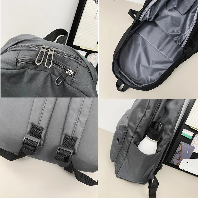 Zaini semplici Borsa da viaggio di grande capacità Tinta unita Harajuku Studente Zaino Donna Uomo Zaino unisex Adolescente