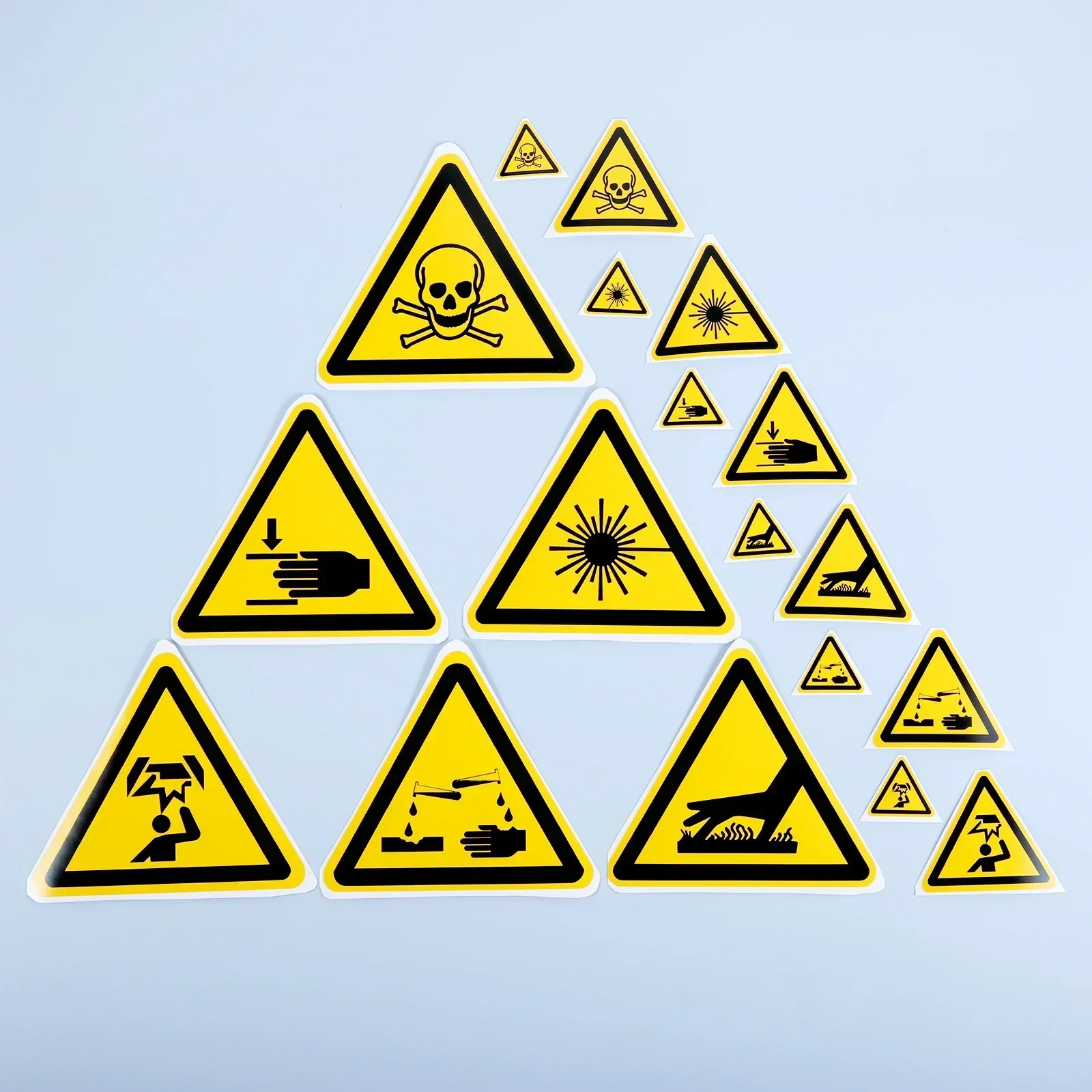 5Pcs Warning Sticker Toxic/Laser Sign Safety Labels Water-Proof Oil-Proof Tear-Resistant Warning Tags Wall Machine Sticker