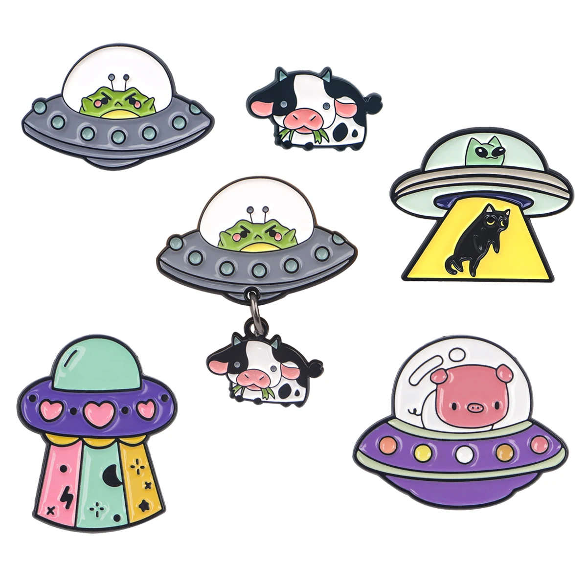 

Cartoon UFO Alien Enamel Pins Creative Outer Space Brooch Pins Lapel Pins Badge On Backpack Clothing Accessories Jewelry Gifts