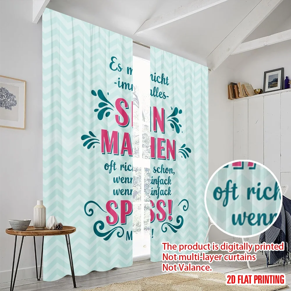 2pcs 2D flat printing Curtain Fun and Meaningful Polyester Without Electricity Festive Curtains Perfect for Indoor Outdoor Use