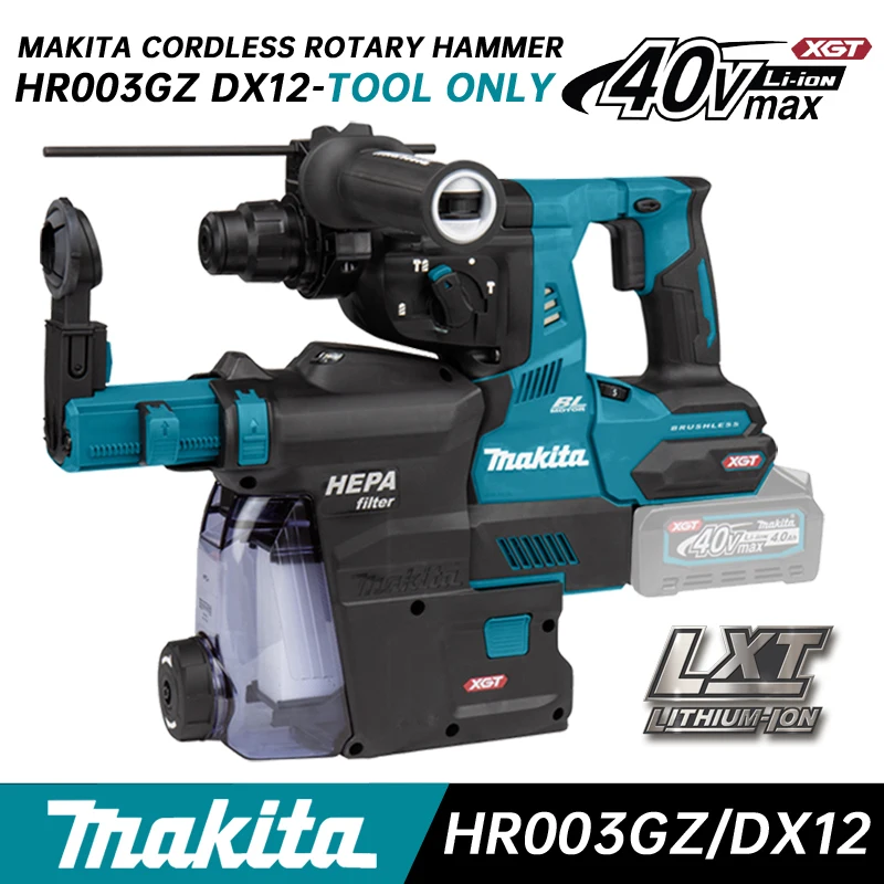 Makita HR003G Rotary Hammer 40V Lithium Battery 28 mm (1-1/8″) Cordless Combination Hammer SDS-PLUS Bits Handle Power Tools