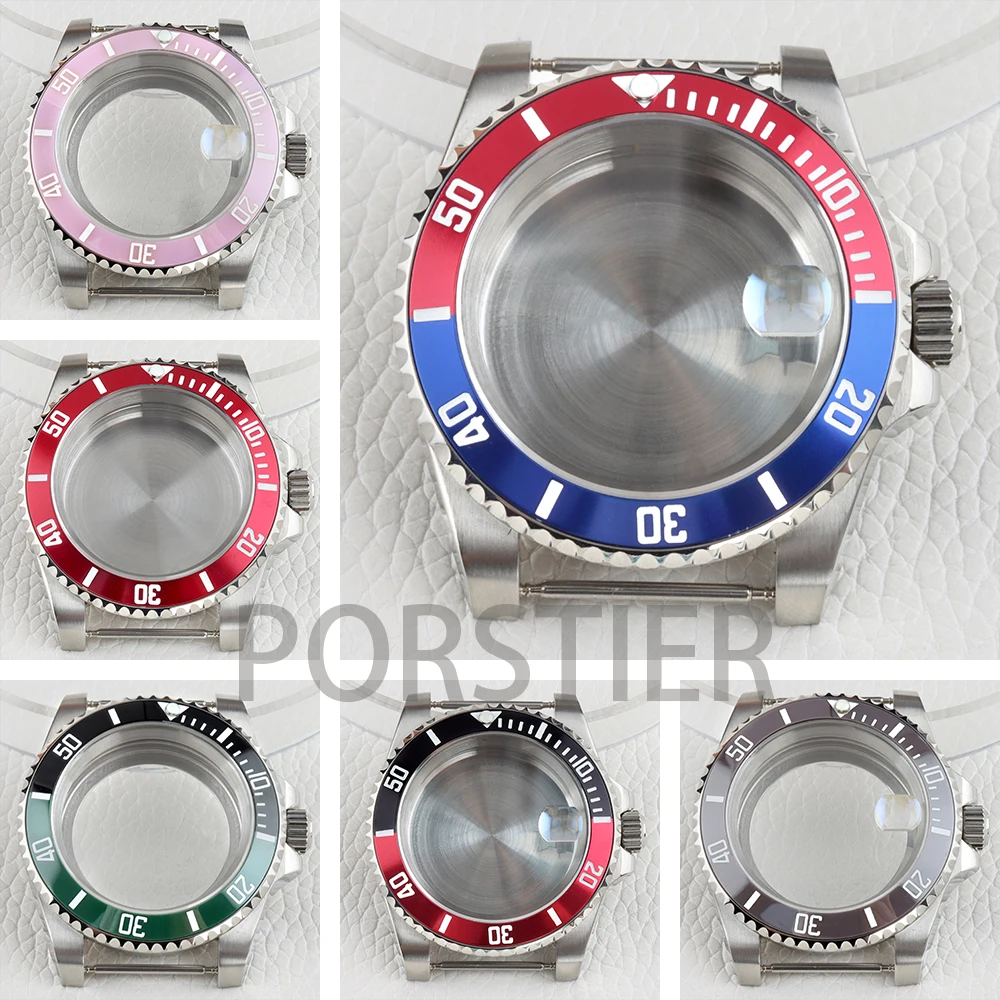 

Silver NH35 Case Waterproof for SUB NH34 NH35 NH36 NH38 Movement 28.5mm Dial Sapphire Glass Watch Case 316L Stainless Steel