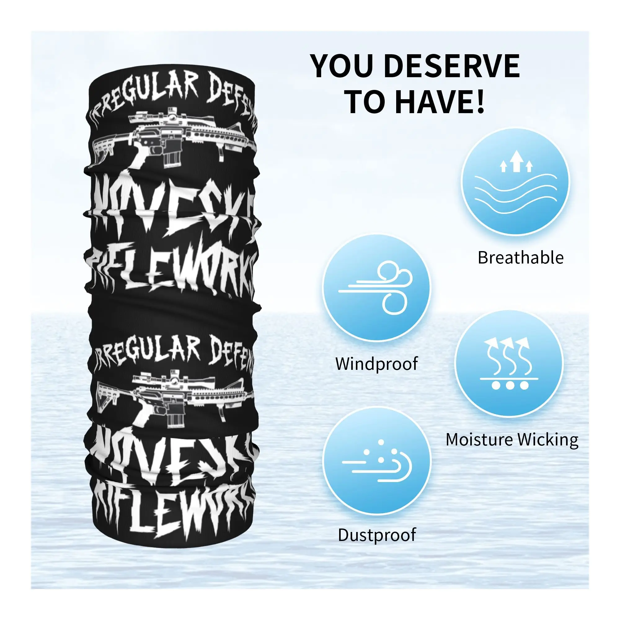 Noveske Rifleworks-Pañuelo táctico para fanáticos del ejército, polaina para el cuello, bufanda envolvente estampada, máscara facial para montar para hombres, mujeres y adultos, lavable