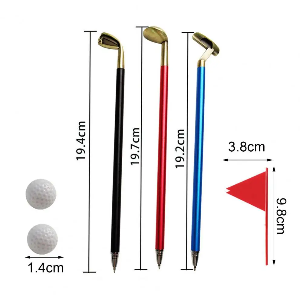 Simulated Golf Course Mini Golf Pen Set Ballpoint Creative Writing Pen Course Putting Green 3 Clubs Balls Flag Table Golf Game