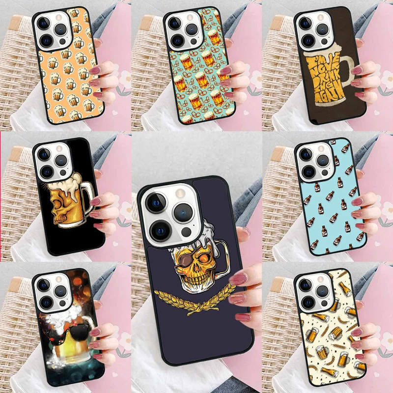 Beer Mug Beer Bubbles Soft Phone Case Cover for iPhone 16 Promax 15 Pro 13 14 Plus 11 12 Mini XR XS MAX Coque