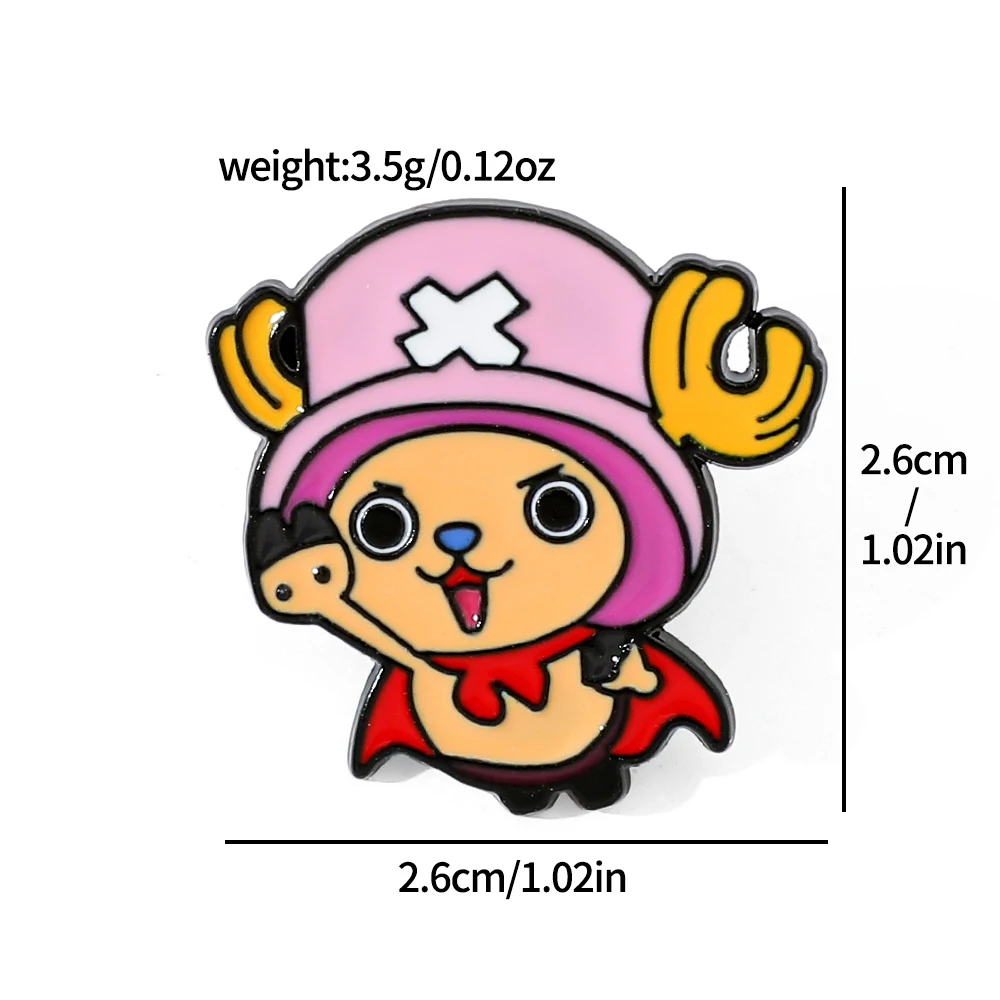 5 Pcs Cartoon Monkey D. Luffy Brooch Creative Tony Tony Chopper Enamel Pin Metal Badge Jewelry Backpack Accessories image 3