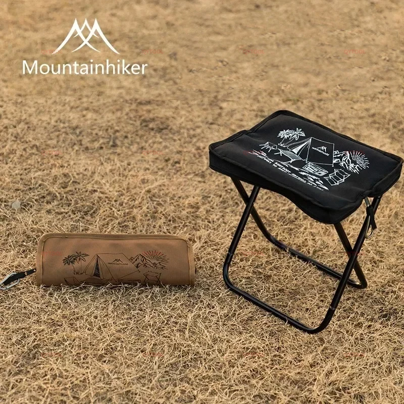 

MOUNTAINHIKER Ultra-Light Portable Folding Camping Stool Aluminum Alloy Mini Storage Stool for Fishing Picnic Hiking Travel