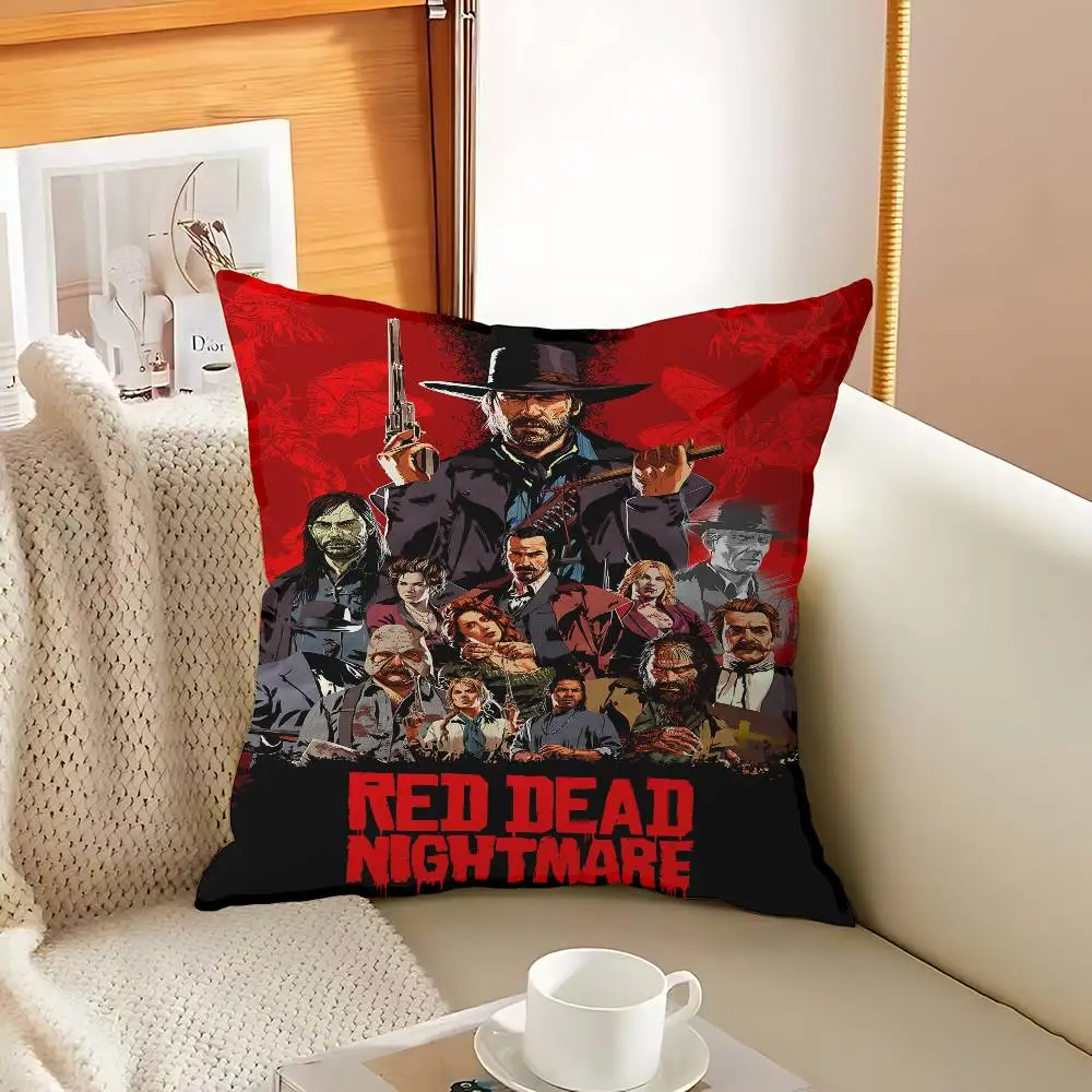لعبة R-Red Dead Redemption 2 RDR2 غطاء الوسادة غطاء وسادة ديكور المخدة المطبوعة كيس وسادة للأريكة