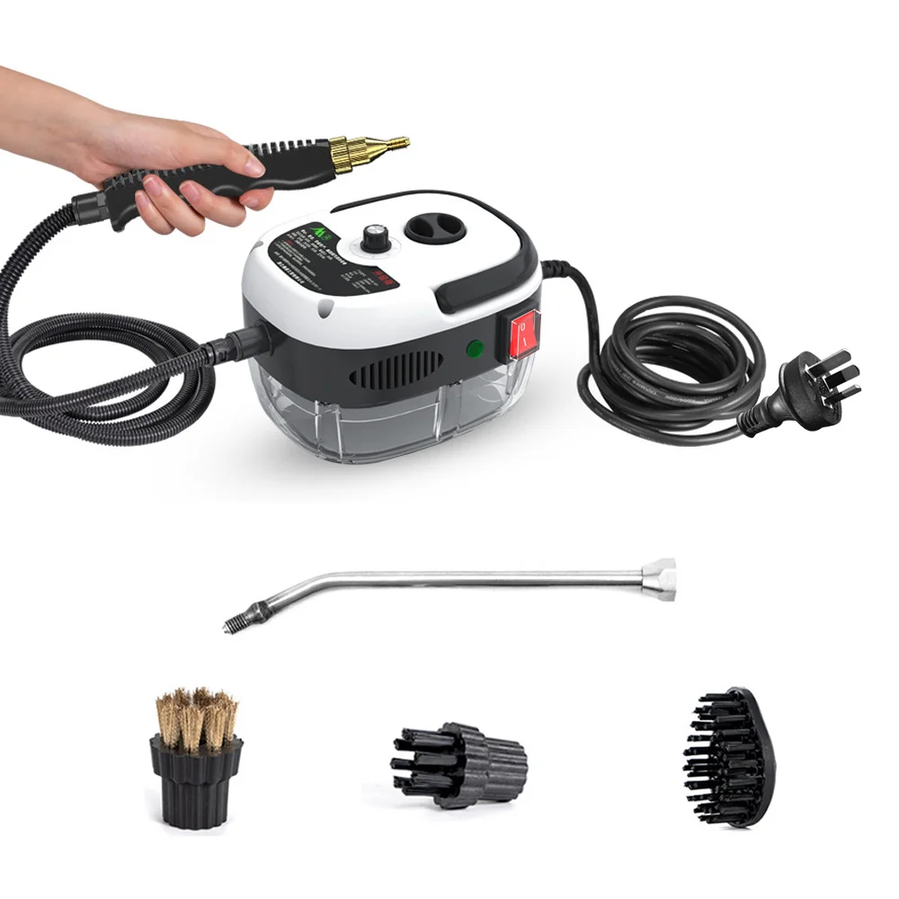 1.5KW المحمولة مُنظف البخار المحمول ارتفاع درجة الحرارة آلة تنظيف البخار المضغوط ث رؤوس الفرشاة للمطبخ المنزل سيارة