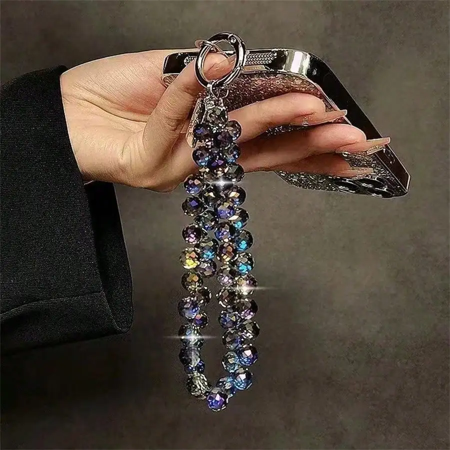 

Luxury Crystal Beads Detachable Wrist Strap, Handbag Chain, Phone Case & Key Chain Gifts For Mother, Family, Friends, Birthday, Holiday Phone Charm, Phone Chain