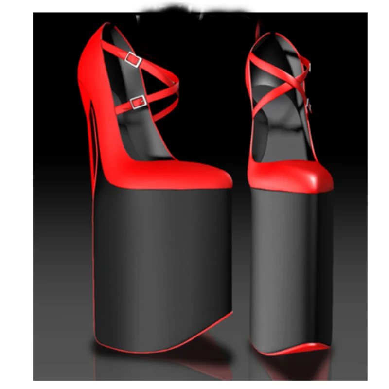 

Red Buckle Cut Out Platform Pumps Round Toe Thin High Heel Fashion Sexy Cool Summer Big Size 2025 Woman Shoes Zapatillas Mujer