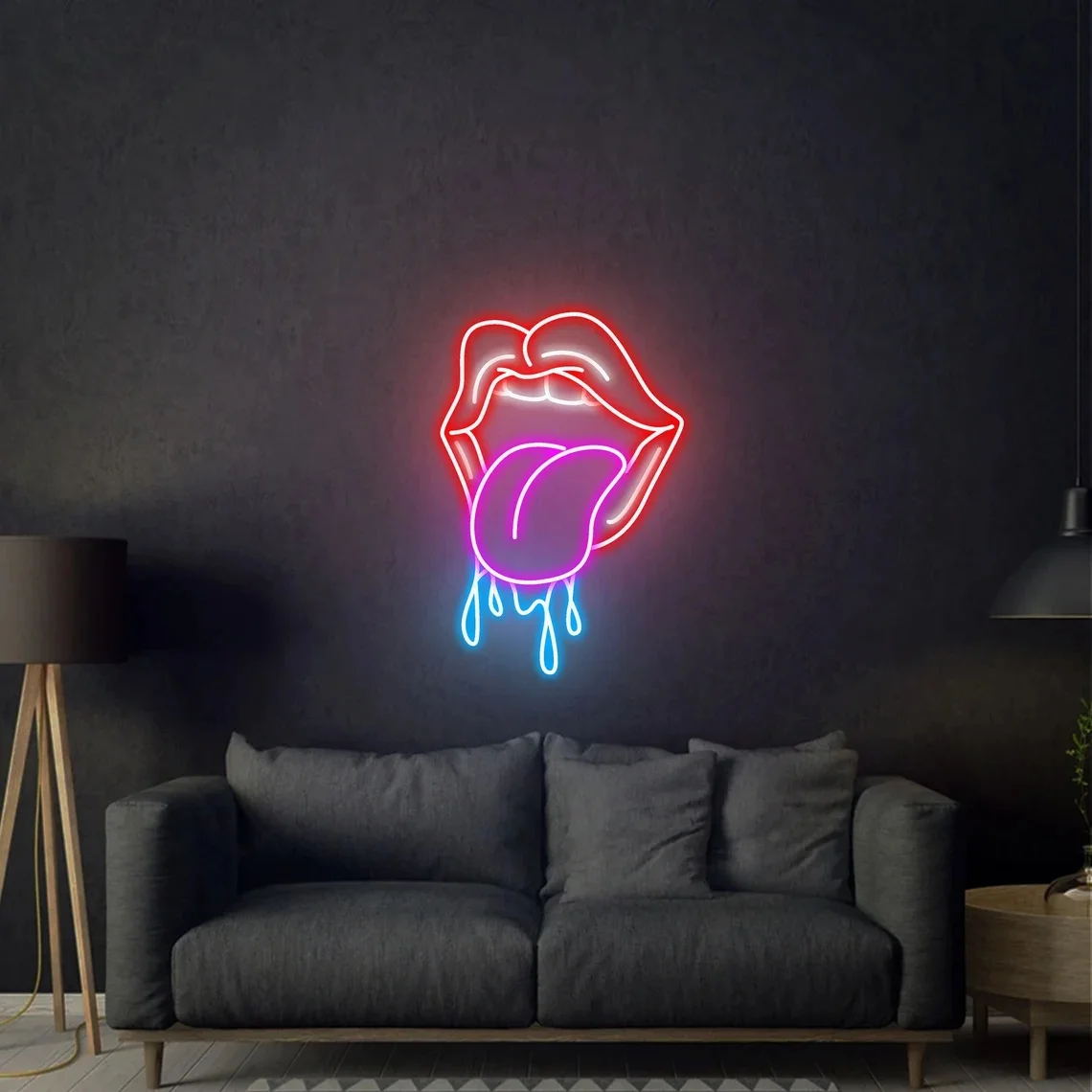 

Handmade Dripping Lips Neon Sign Custom Custom Name Neon Sign Home Wall Decor Neon Sign