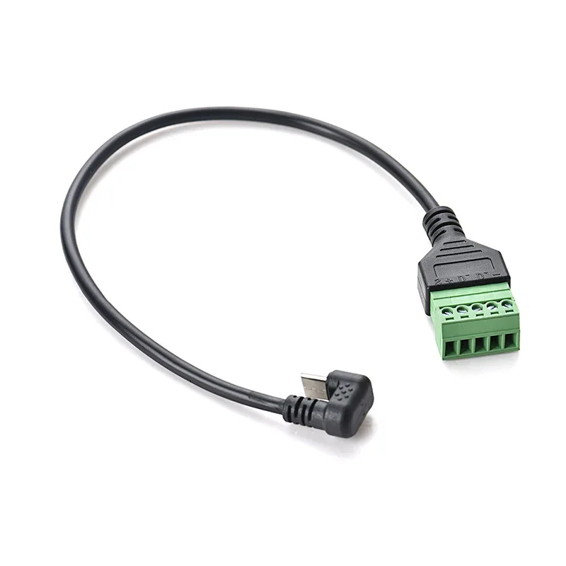 180 Degree Up Right Angle USB 3.1 Type C Male to 5P green wiring pluggable terminal adapter extension cable