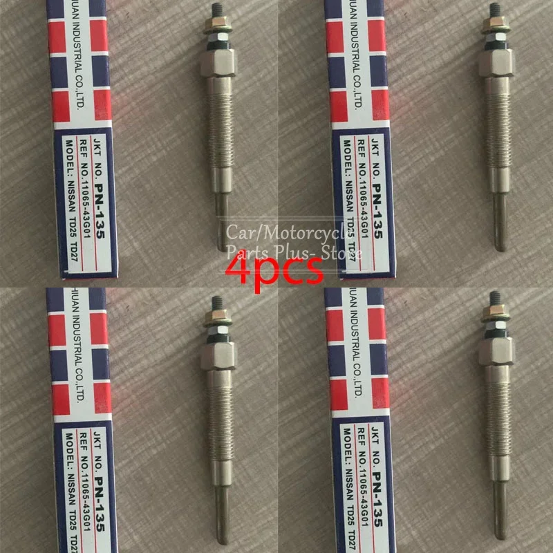 4 unids/set de bujías incandescentes para calentador de coche para Nissan Urban 2003 /TD25/TD27/PN-165/11065-43G01 accesorios de modificación
