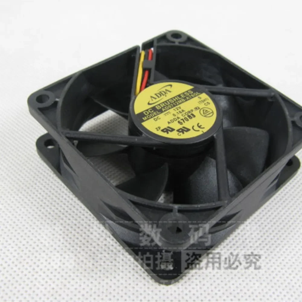 For ADDA AD0712MB-A76GL 70mm Fan — 7025 (70x70x25mm) 7cm DC 12V 0.16A 3-Wire Server Cooling Fan — Square Fan for Servers