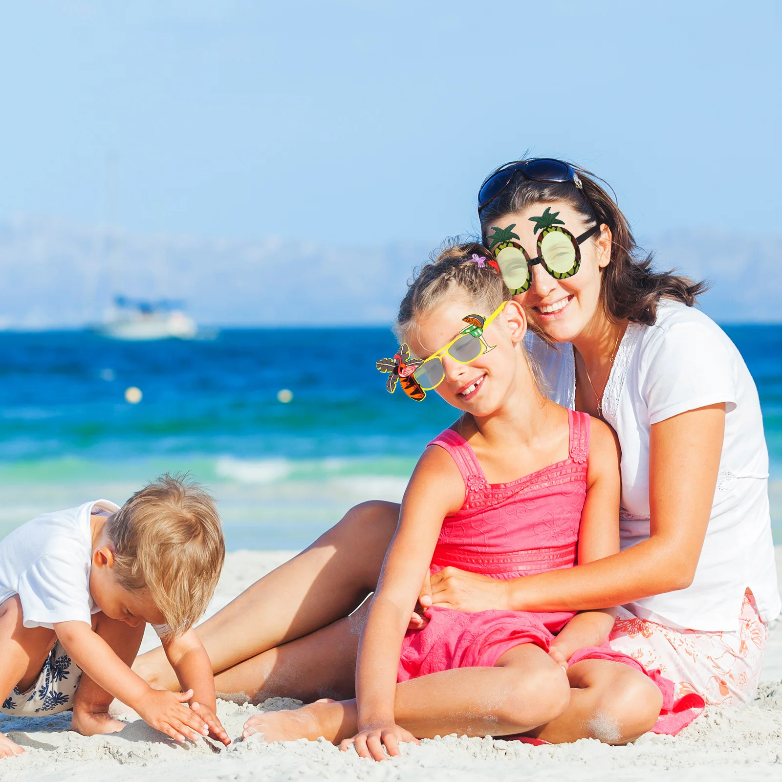 

7pcs Hawaiian Glasses Set Funny Sunglasses For Party Beach Vacation Decoration Props Summer Outdoor Event Favor Random Color