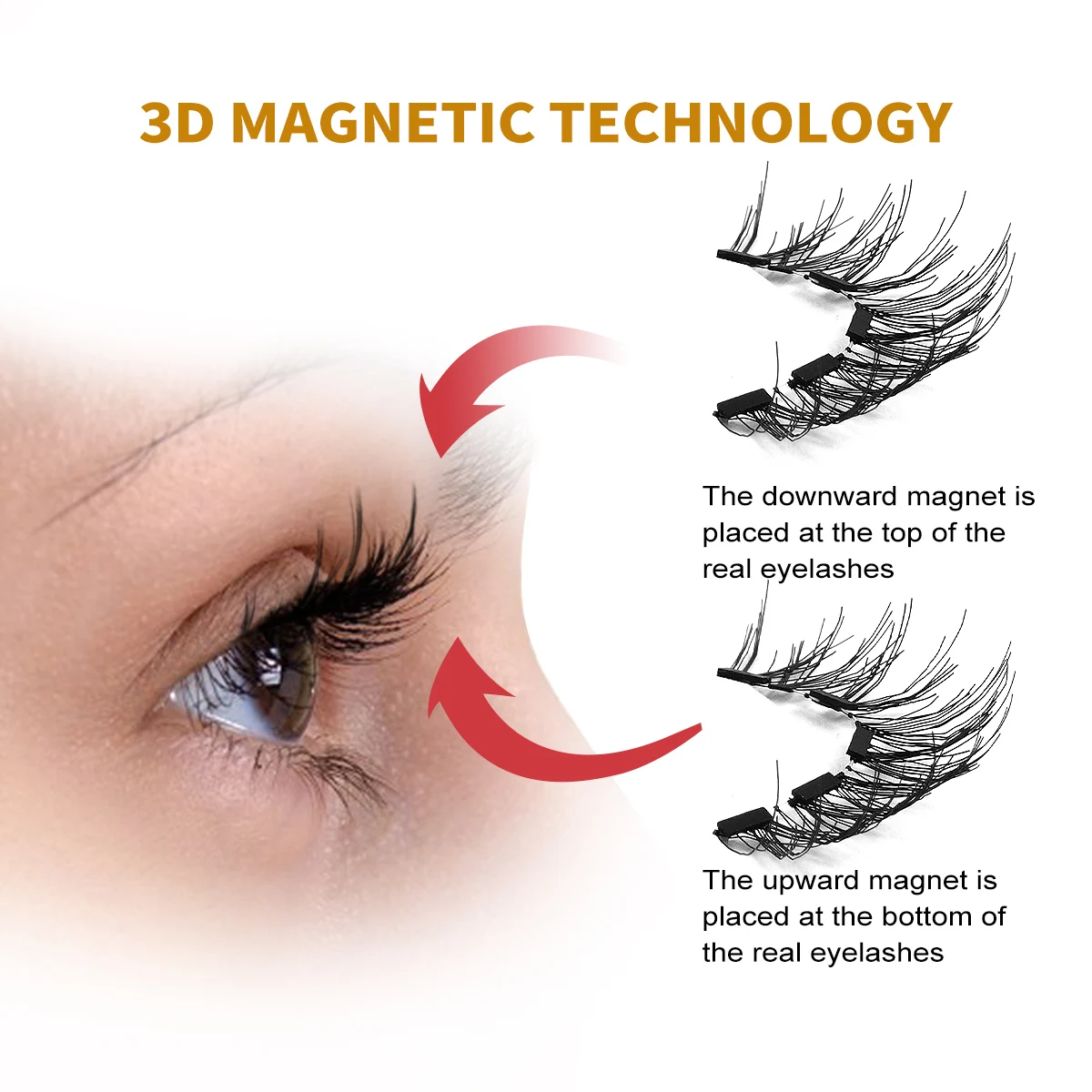 MAGEFY 3 Pairs Magnetic Eyelashes with Applicator Eyelash Brush Glue Free Reusable Magnetic Cat Eye Styles Natural Magnetic Lash