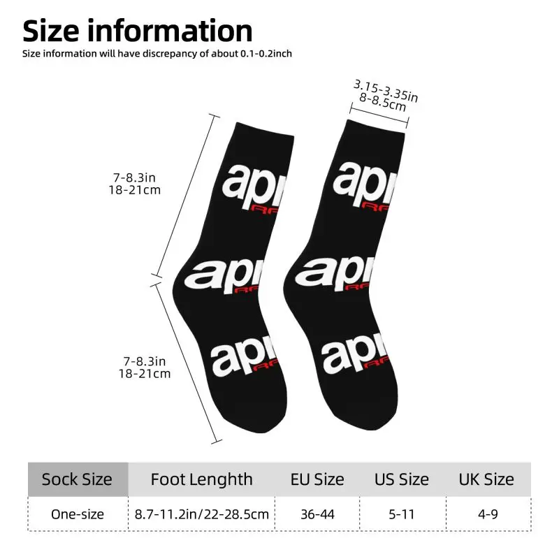 Aprilias Men Women Crew Socks Unisex Fun Motorcycle Racing Spring Summer Autumn Winter Dress Socks