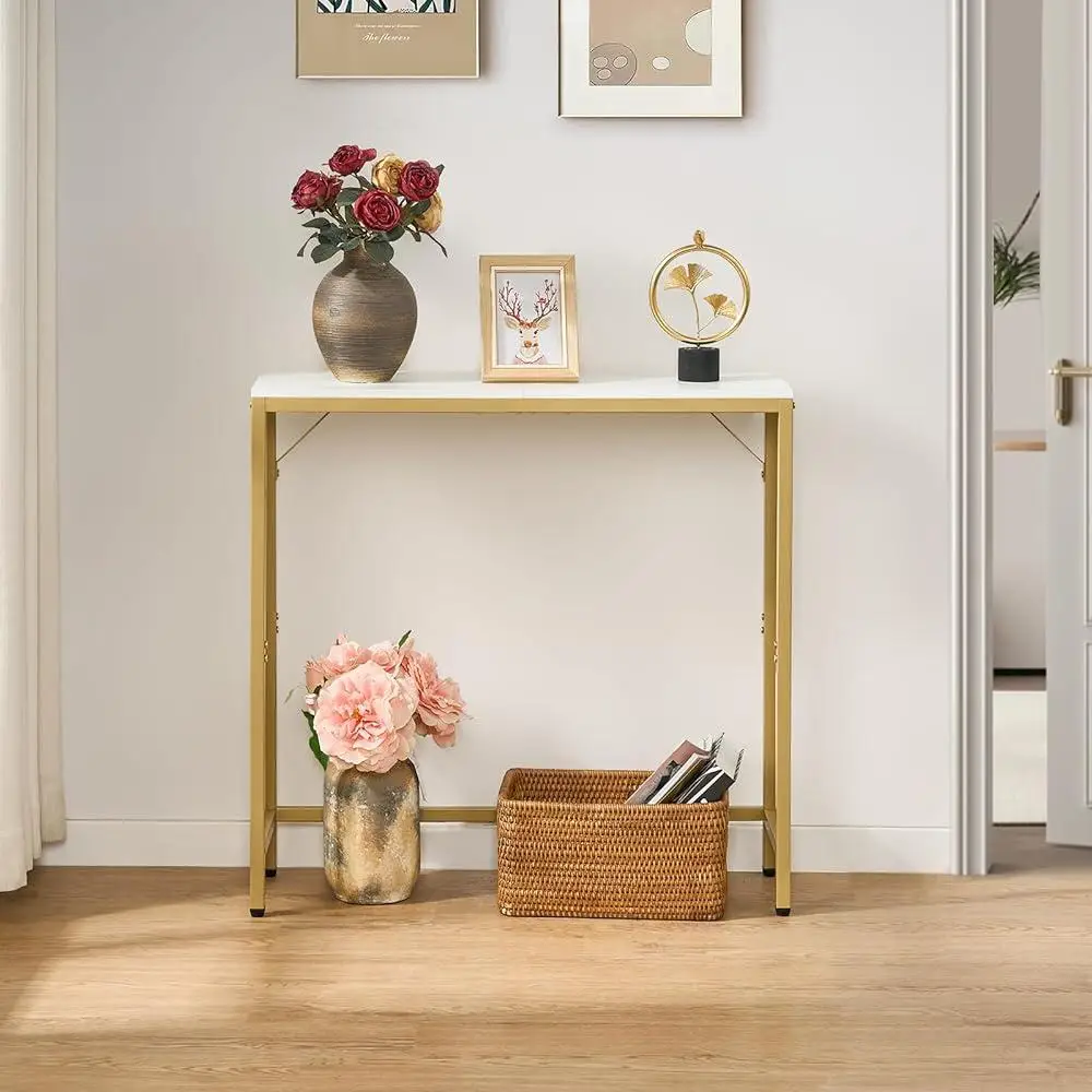 Entryway Console Table Narrow Sofa Table Industrial Style Slim Display Table Multi-Functional Home Storage Perfect Small Spaces