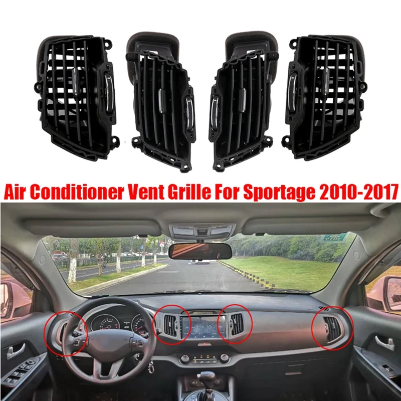 

Car Front Row Center Left Right A/C Air Vent Grille Air Conditioner Outlet Repair Kit For Kia Sportage 2010-2017