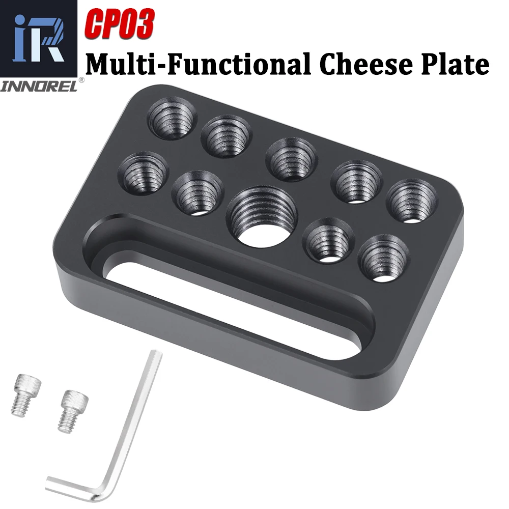 

INNOREL CP03 Mini Multi-Functional Cheese Plate,Porous Connection Quick Installation Board for Camera Cage on Guide Rail Block
